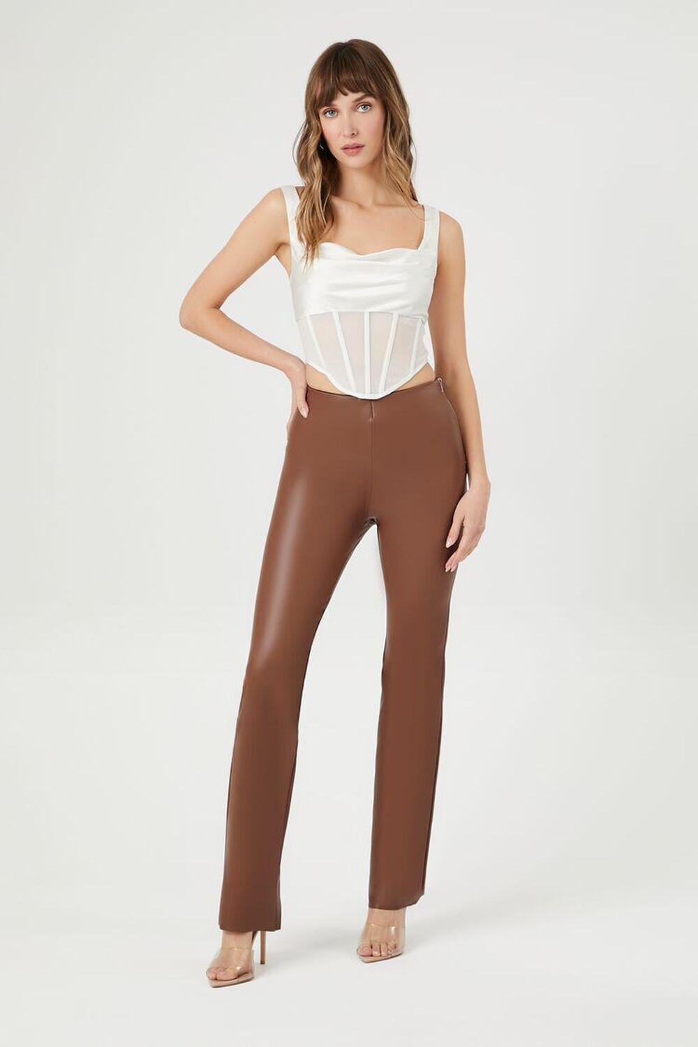 Faux Leather Flare Pants | Forever 21 product image