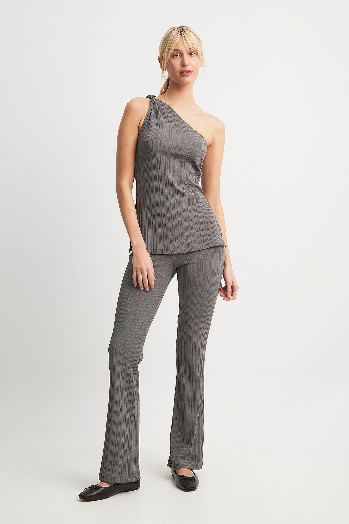 Ribbed Mid Waist Trousers Product Image