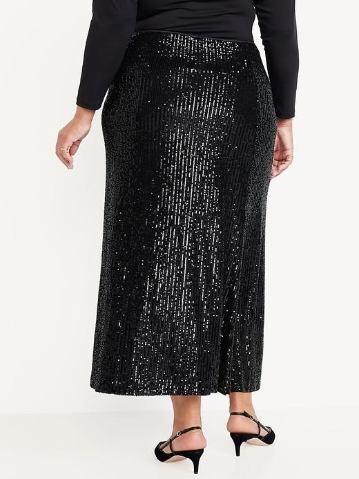 High-Waisted Sequin Maxi Skirt Product Image