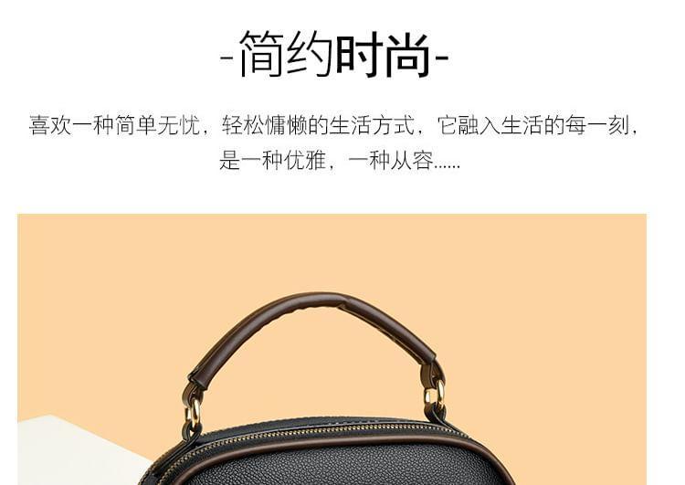 Top Handle Faux Leather Crossbody Bag Product Image