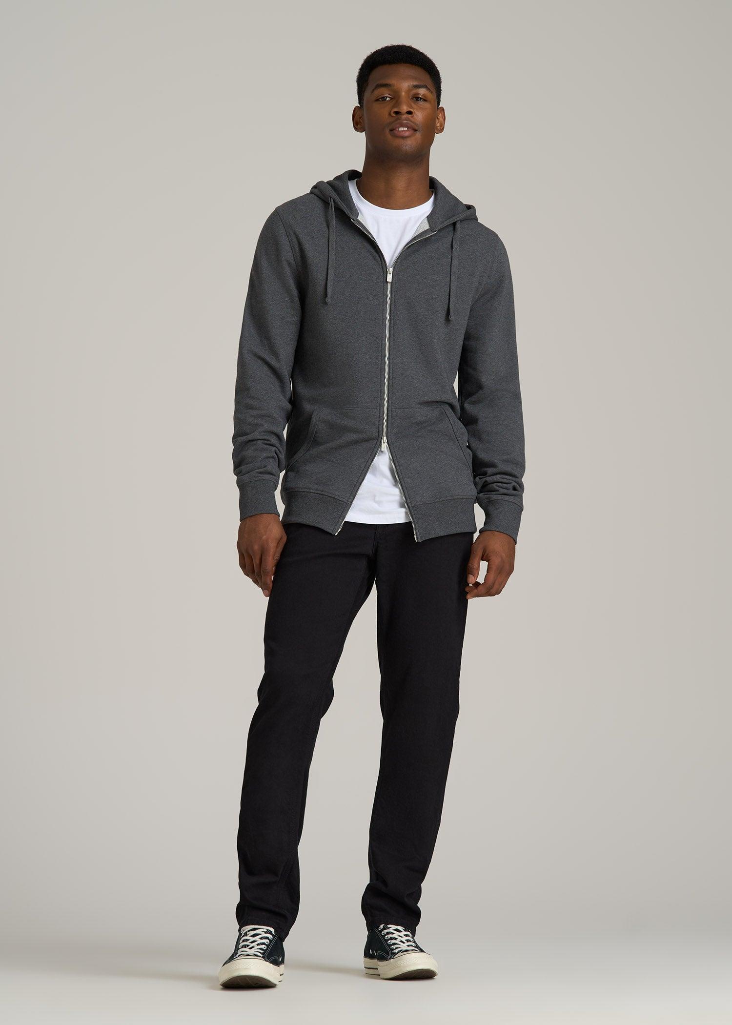 Wearever 2.0 French Terry Full-Zip Hoodie for Tall Men in Charcoal Mix Product Image