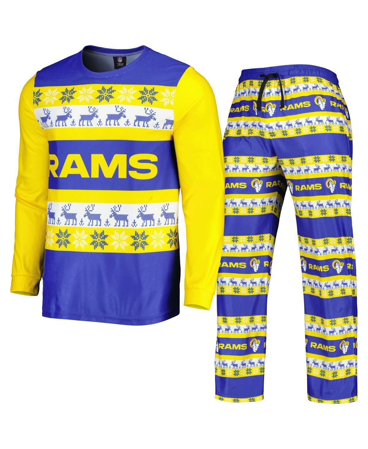 Mens Foco Royal Los Angeles Rams Team Ugly Pajama Set Product Image