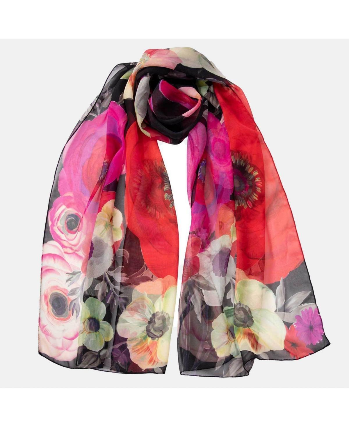 Campo de Fiori - Long Sheer Silk Scarf for Women - Lavender Product Image