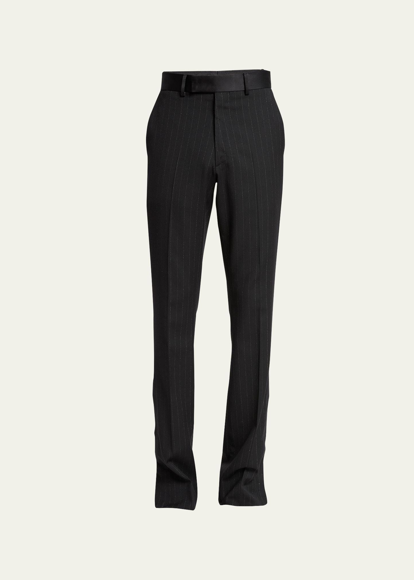 Mens Metallic Pinstripe Kick Flare Pants Product Image