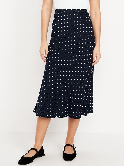 Crepe A-Line Midi Skirt Product Image