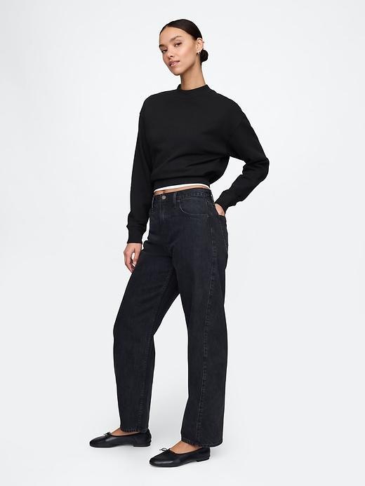 French Terry Cropped Sweatshirt Product Image