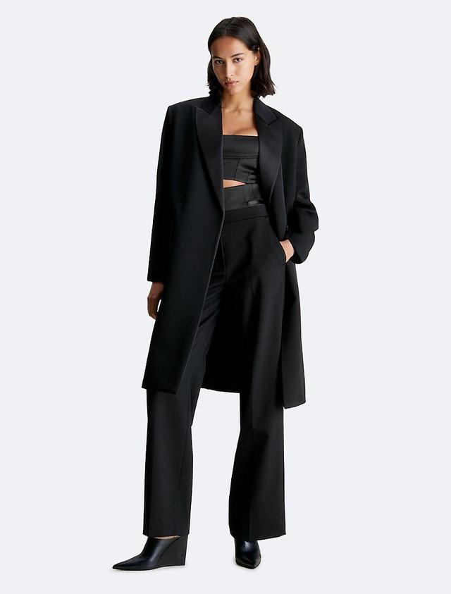 Tuxedo Satin Wool Coat Product Image