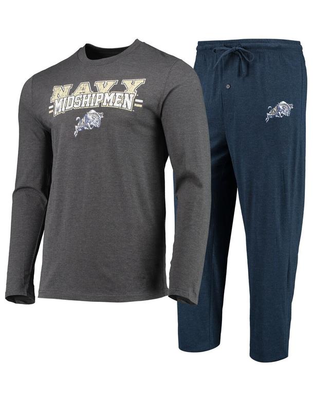 Mens Concepts Sport Navy/Heathered Charcoal Navy Midshipmen Meter Long Sleeve T-Shirt & Pants Sleep Set NVY Blue Product Image