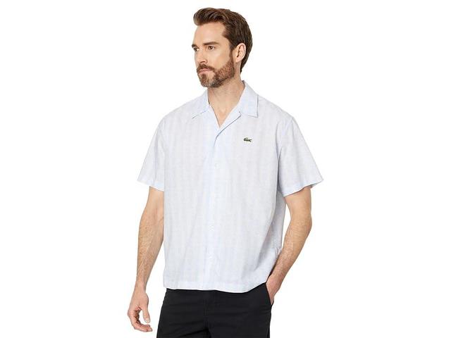 Lacoste Short Sleeve Relaxed Fit Monogram Woven Shirt (Phoenix /Flour) Men's Jacket Product Image