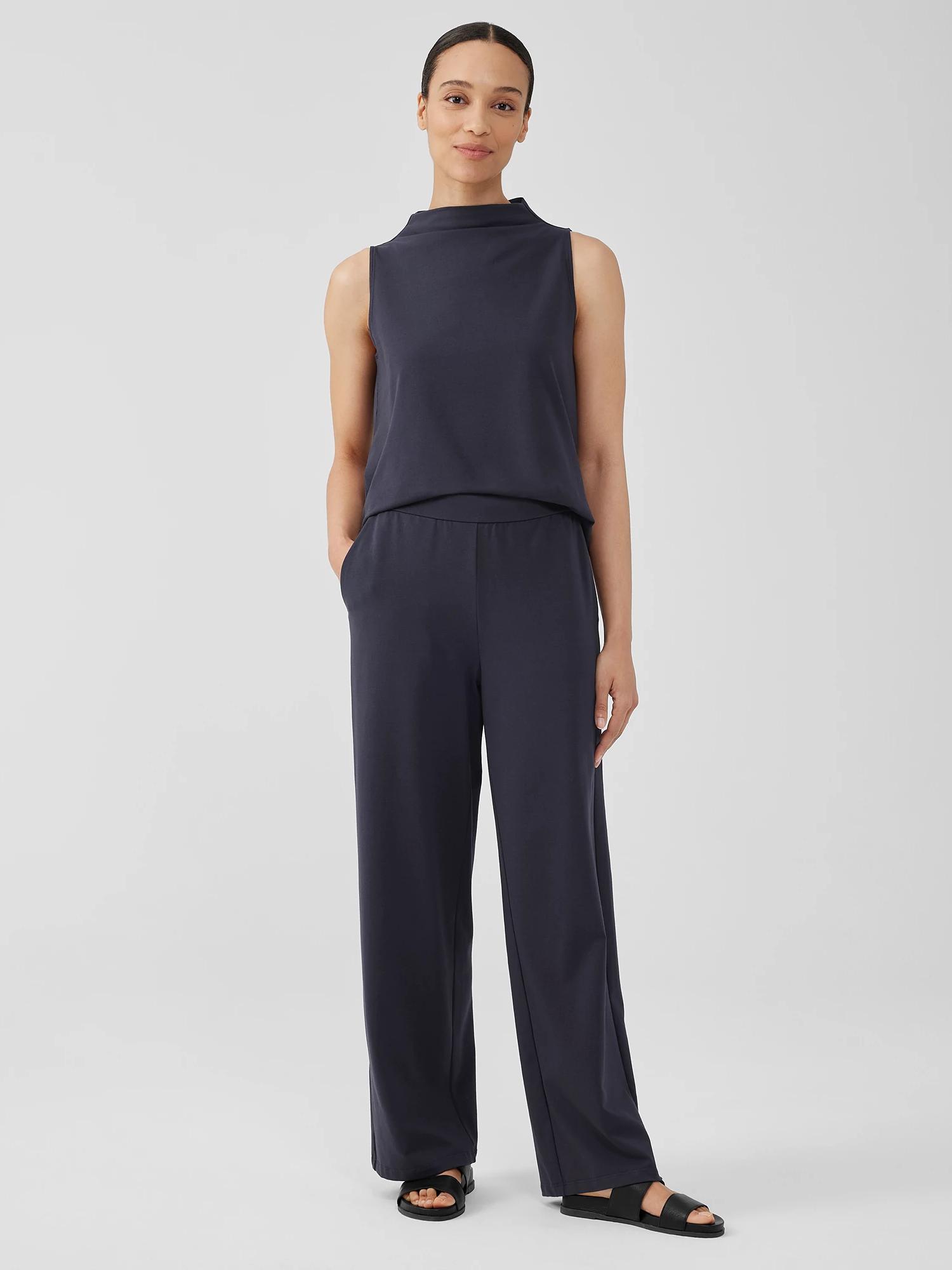 EILEEN FISHER Pima Cotton Stretch Jersey Wide-Leg Pantfemale Product Image