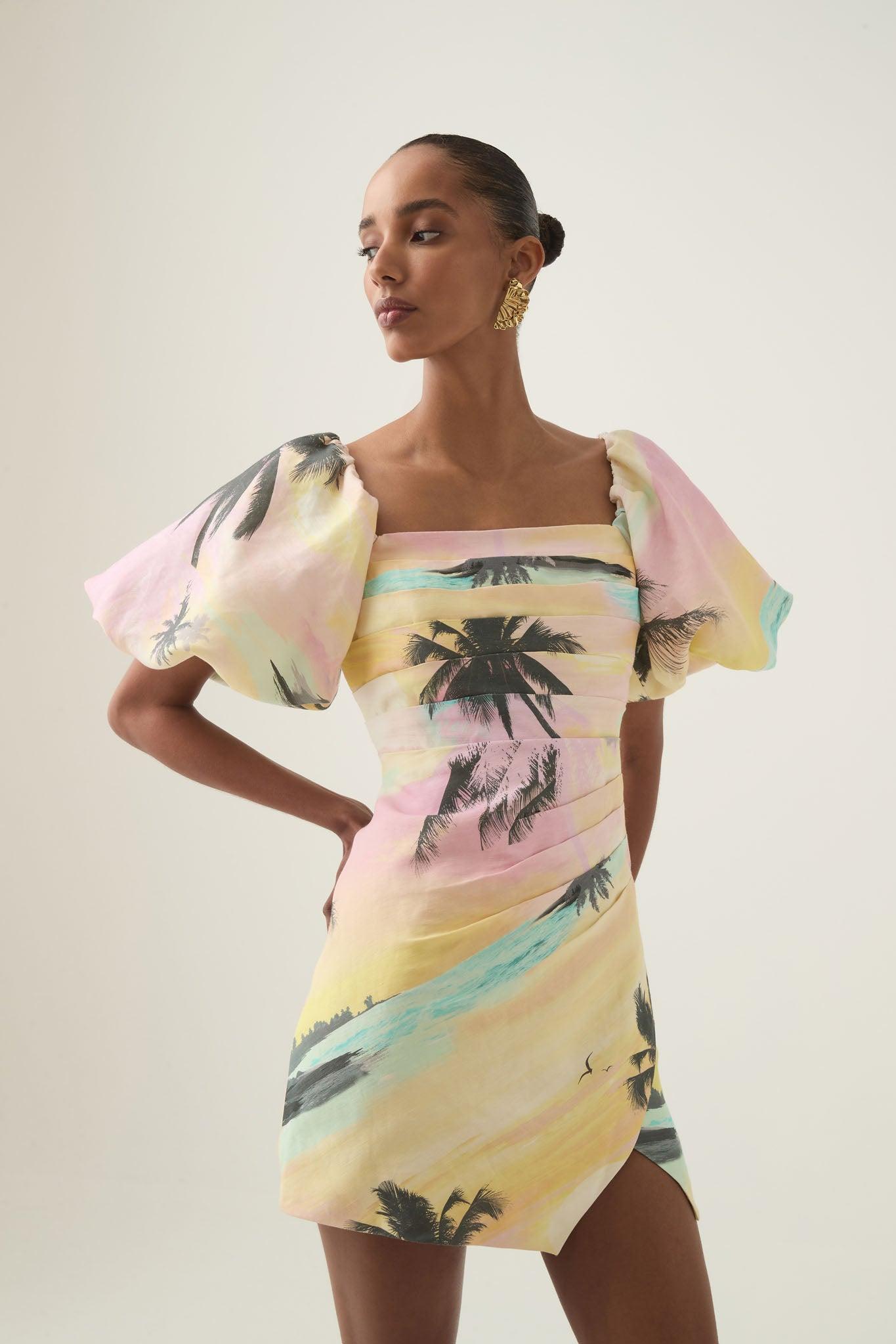 Paradise Wrap Front Mini Dress Product Image