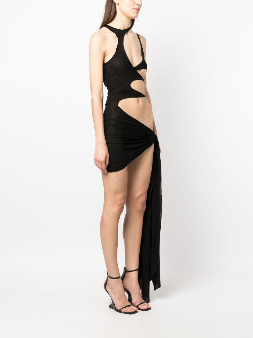 sleeveless cut-out draped dress Product Image