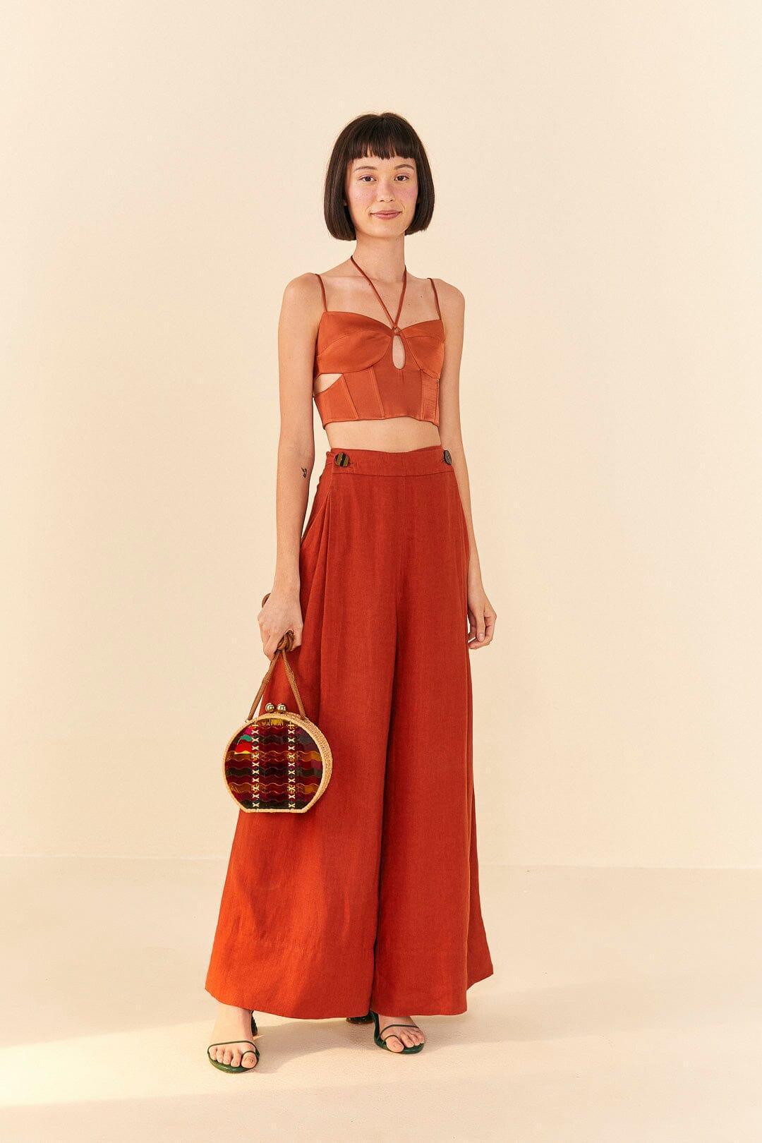 Brown Wide Leg Pants Product Image