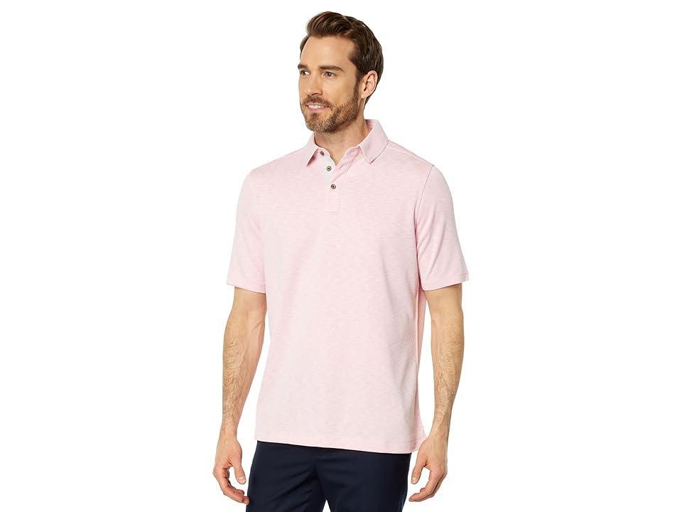 Johnston & Murphy Vintage Slub Polo (Pink) Men's Clothing Product Image