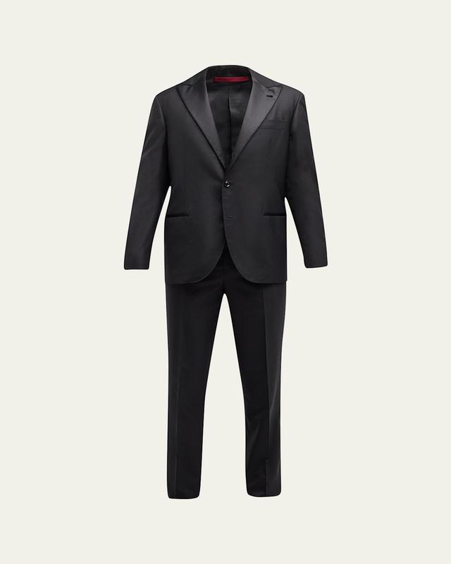 Mens Solid Peak-Lapel Tuxedo Product Image