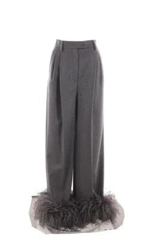 Grey Cashmere Wide-leg Pant Product Image