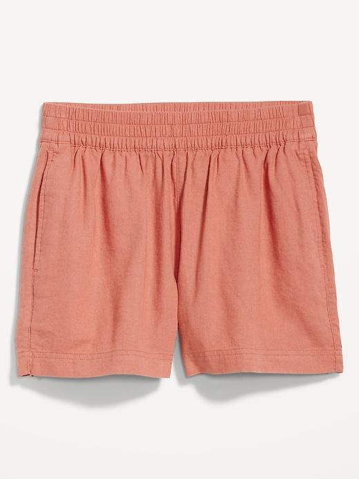 High-Waisted Linen-Blend Pull-On Shorts -- 3.5-inch inseam Product Image