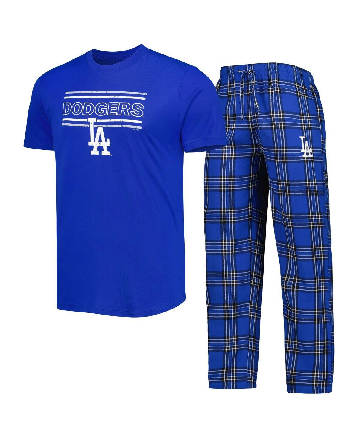 Mens Concepts Sport Royal/Black Los Angeles Dodgers Badge T-Shirt & Pants Sleep Set Product Image