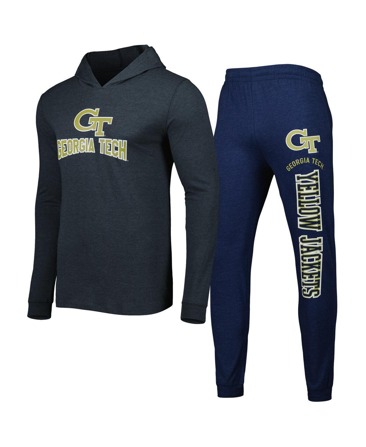 Mens Concepts Sport Navy Georgia Tech Yellow Jackets Meter Pullover Hoodie and Joggers Sleep Set - Navy Product Image