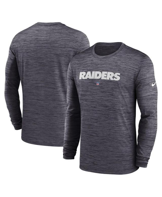 Mens Nike Black Las Vegas Raiders Sideline Team Velocity Performance Long Sleeve T-shirt Product Image