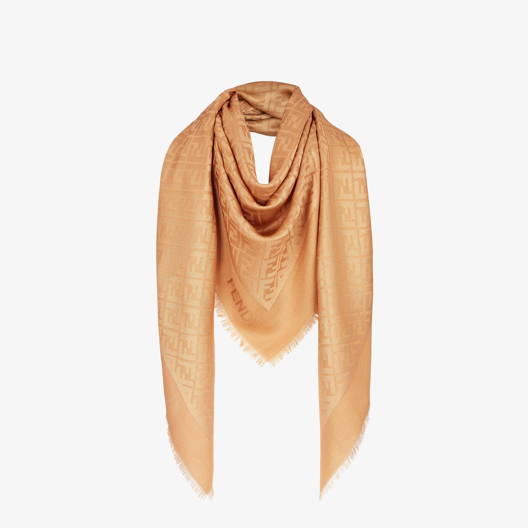 FF ShawlCaramel-color silk and wool shawl Product Image