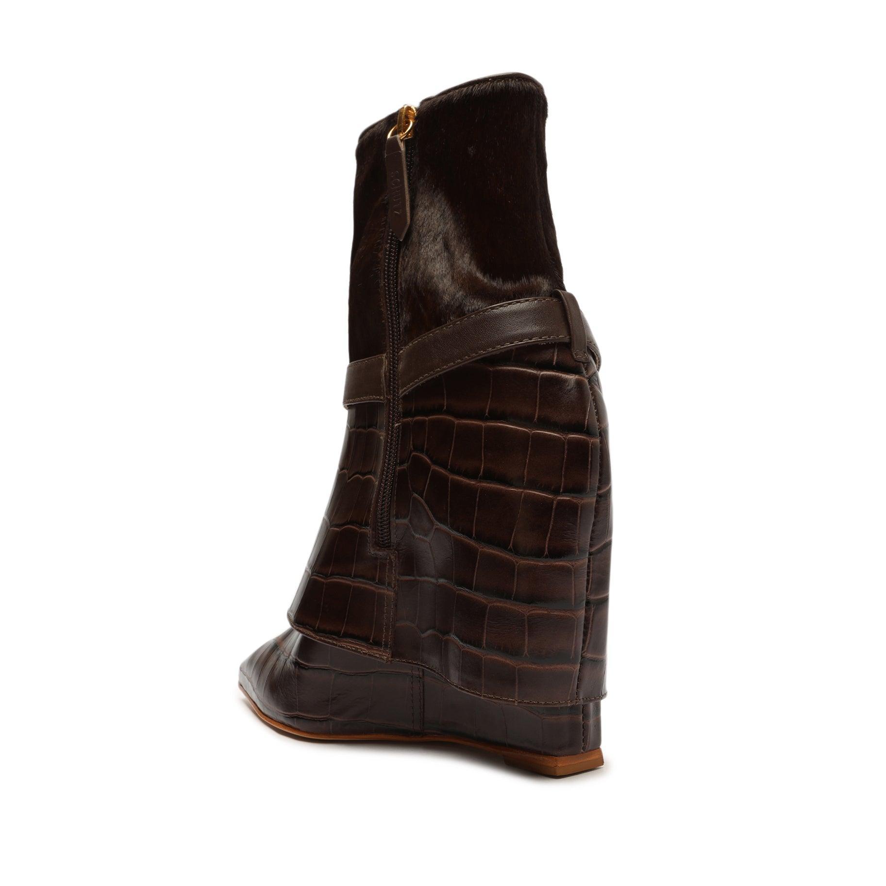 Jorian Crocodile-Embossed Leather Bootie Female Product Image