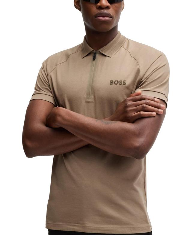 Boss by Hugo Boss Mens Mirror-Effect Logo Polo Product Image