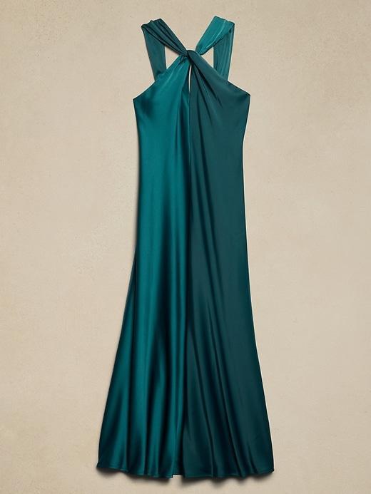 Satin Column Maxi Dress Product Image