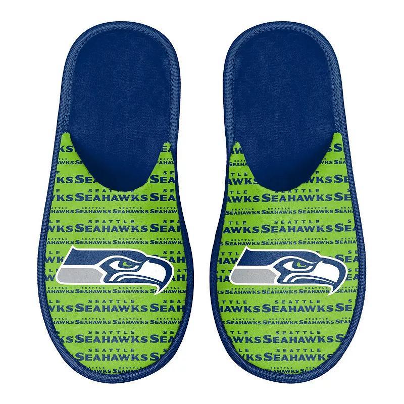 Mens FOCO Seattle Seahawks Scuff Logo Slide Slippers Blue Product Image