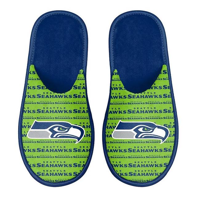 Mens FOCO Seattle Seahawks Scuff Logo Slide Slippers Blue Product Image