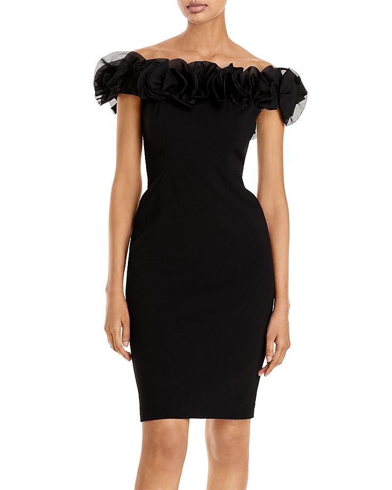 Aidan Mattox by Adrianna Papell Ruffle Off the Shoulder Sheath Dress Product Image