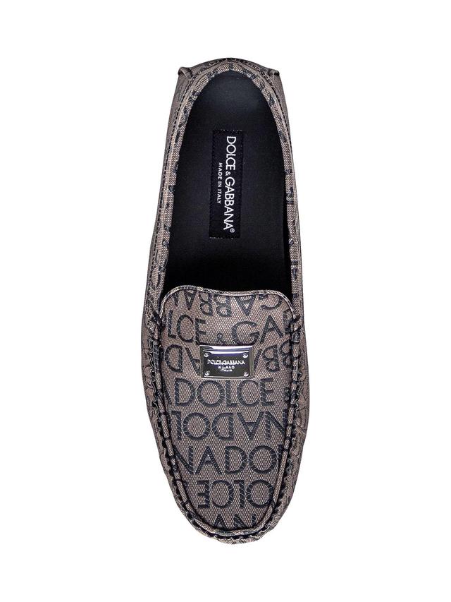 Plaque-detail Logo-jacquard Loafers In Grey Product Image