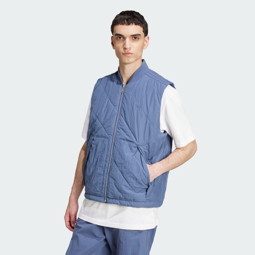 adidas Premium Essentials Nylon Quilted Vest Preloved Ink XL Mens Product Image