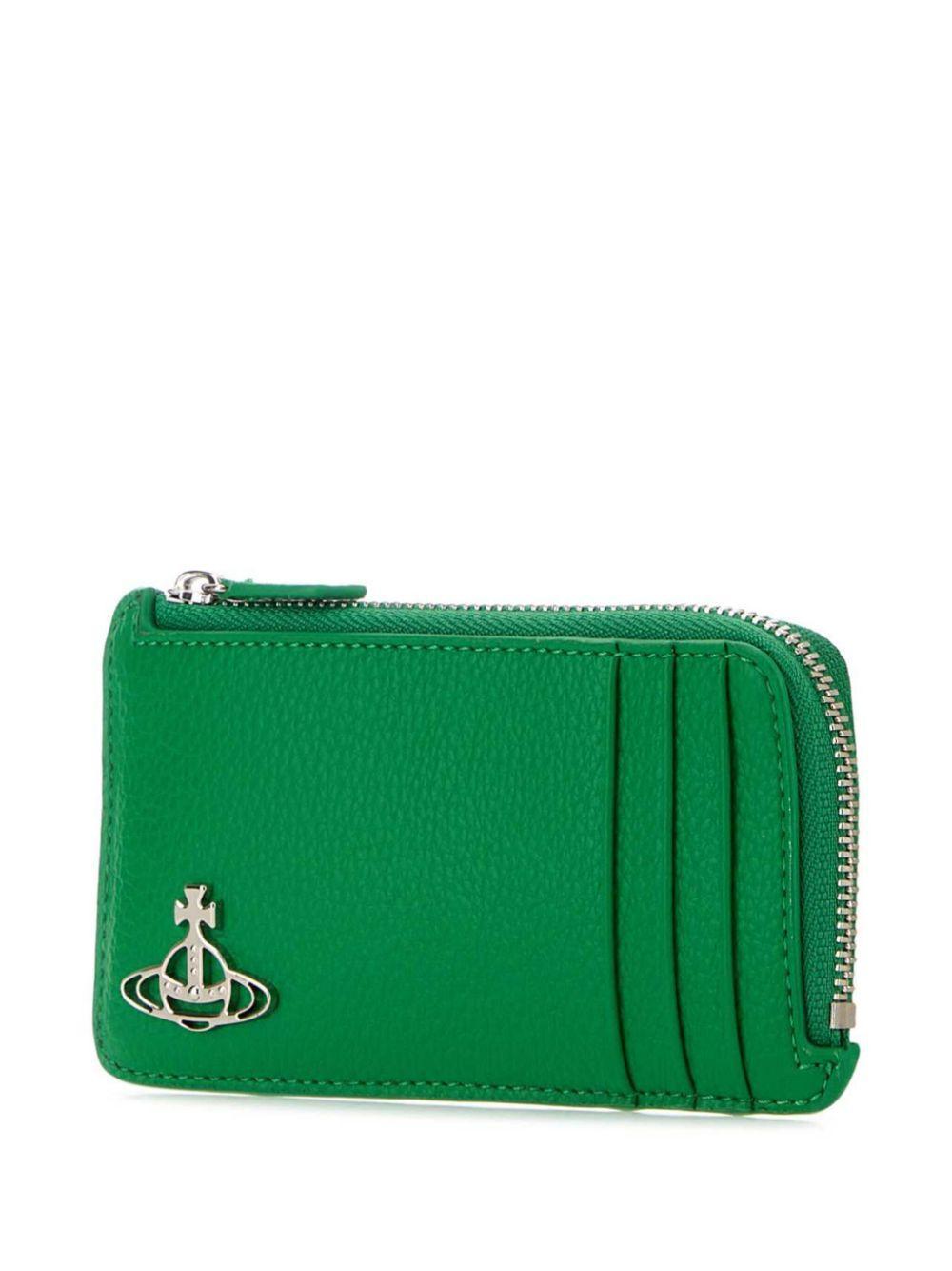 VIVIENNE WESTWOOD Orb-plaque Cardholder In Green Product Image