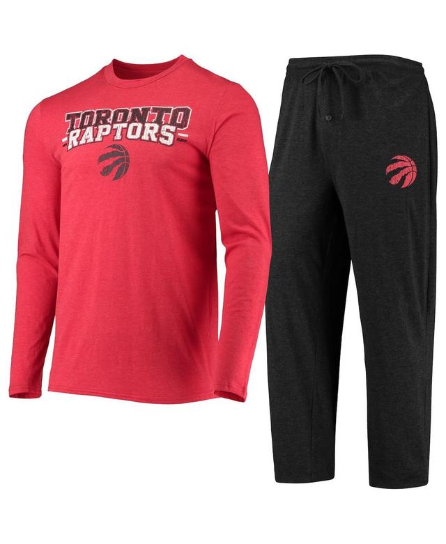 Mens Concepts Sport Black Toronto Raptors Long Sleeve T-shirt and Pants Sleep Set - Black Product Image