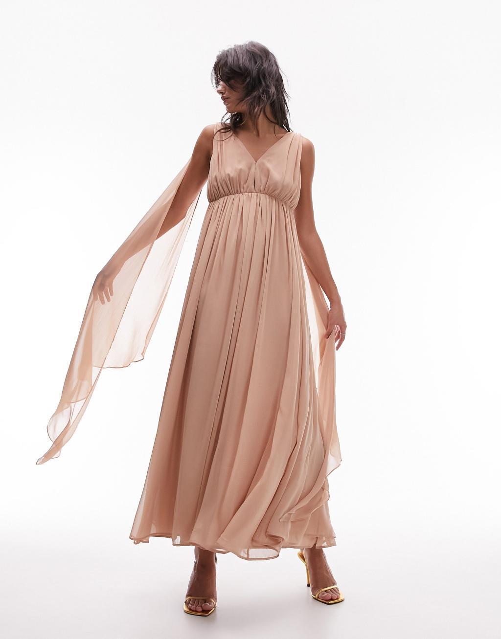 Topshop goddess gown occasion maxi dress in blush Product Image