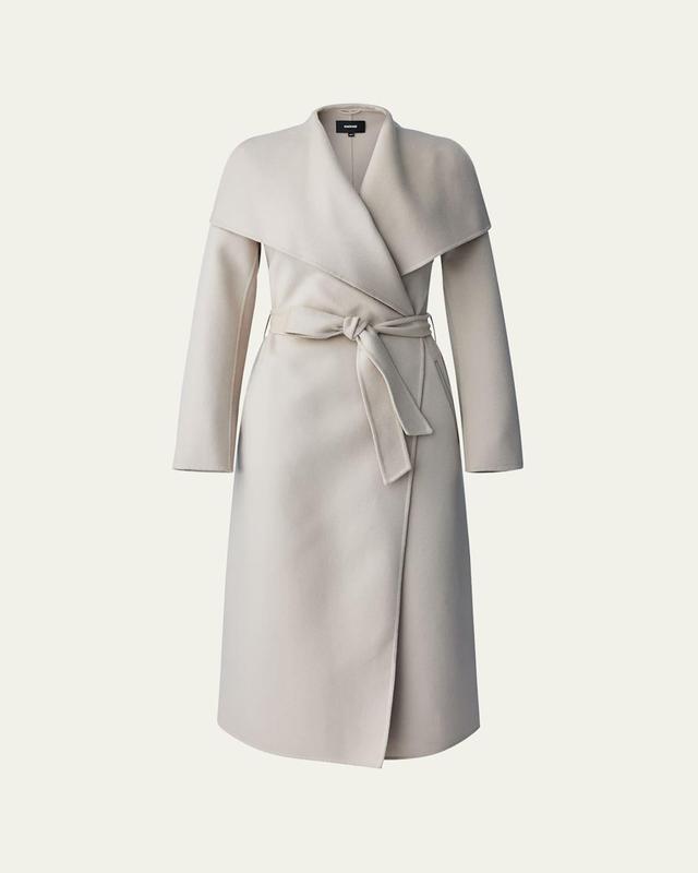 Womens Belted Light Wool Coat Product Image