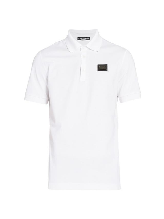 Mens Metal Plaque Piquet Polo Shirt Product Image