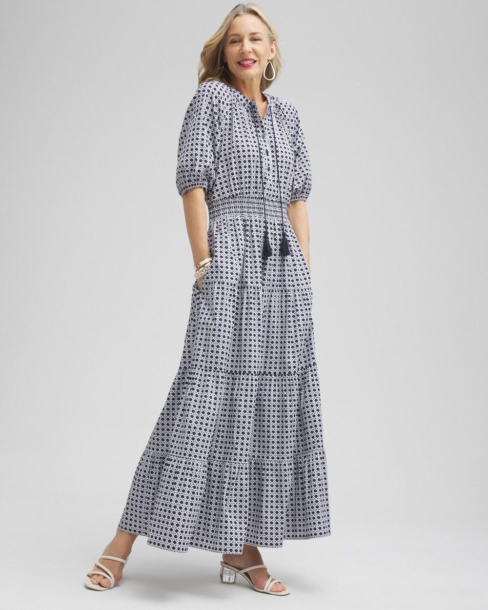 Poplin Basket Weave Maxi Dress Product Image