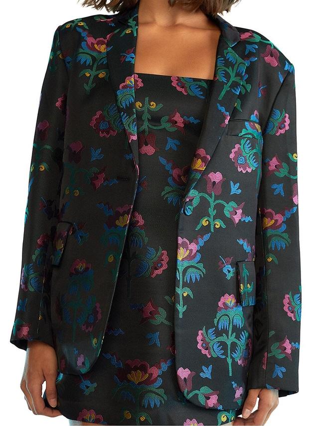 Womens Floral Jacquard Oversized Jacket Product Image