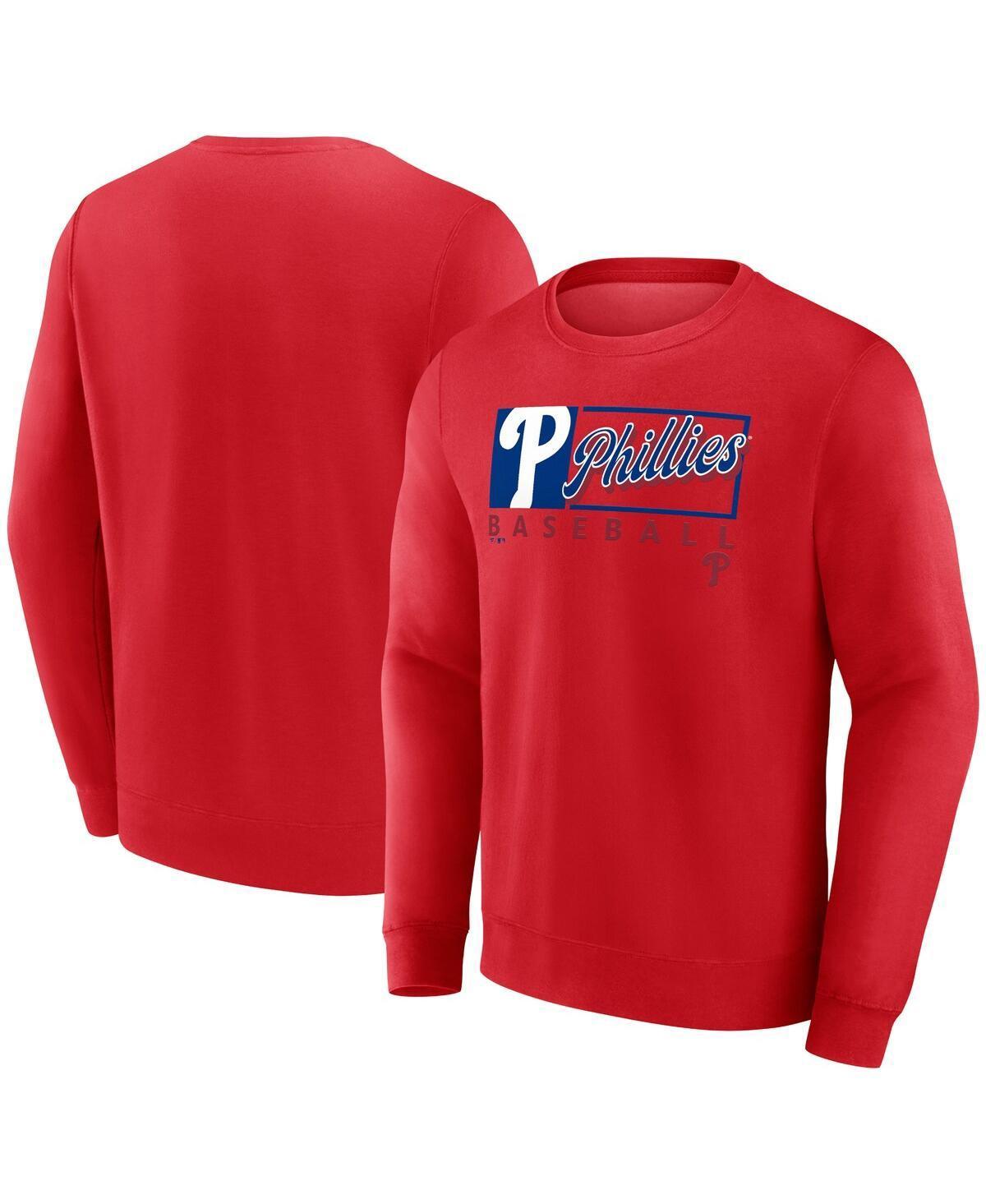 Fanatics Mens Red Philadelphia Phillies Focus Fleece Pullover Sweatshirt Product Image