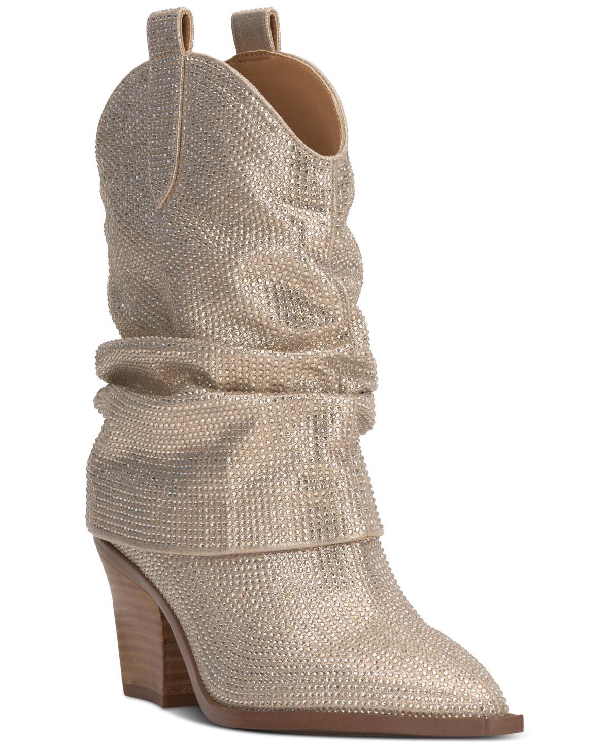 Jessica Simpson Womens Gemorra Embellished Slouchy Western Booties Product Image