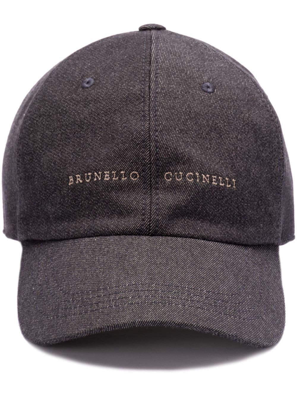 Men's Virgin Wool Fresco Baseball Cap With Embroidery In Grey Product Image