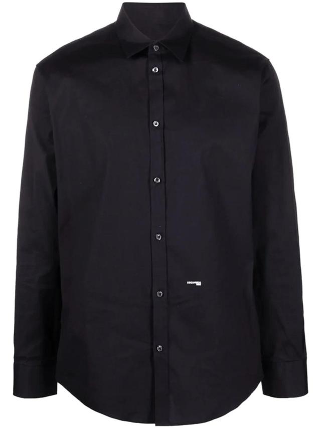 DSQUARED2 Classic-collar Poplin Shirt In Black Product Image