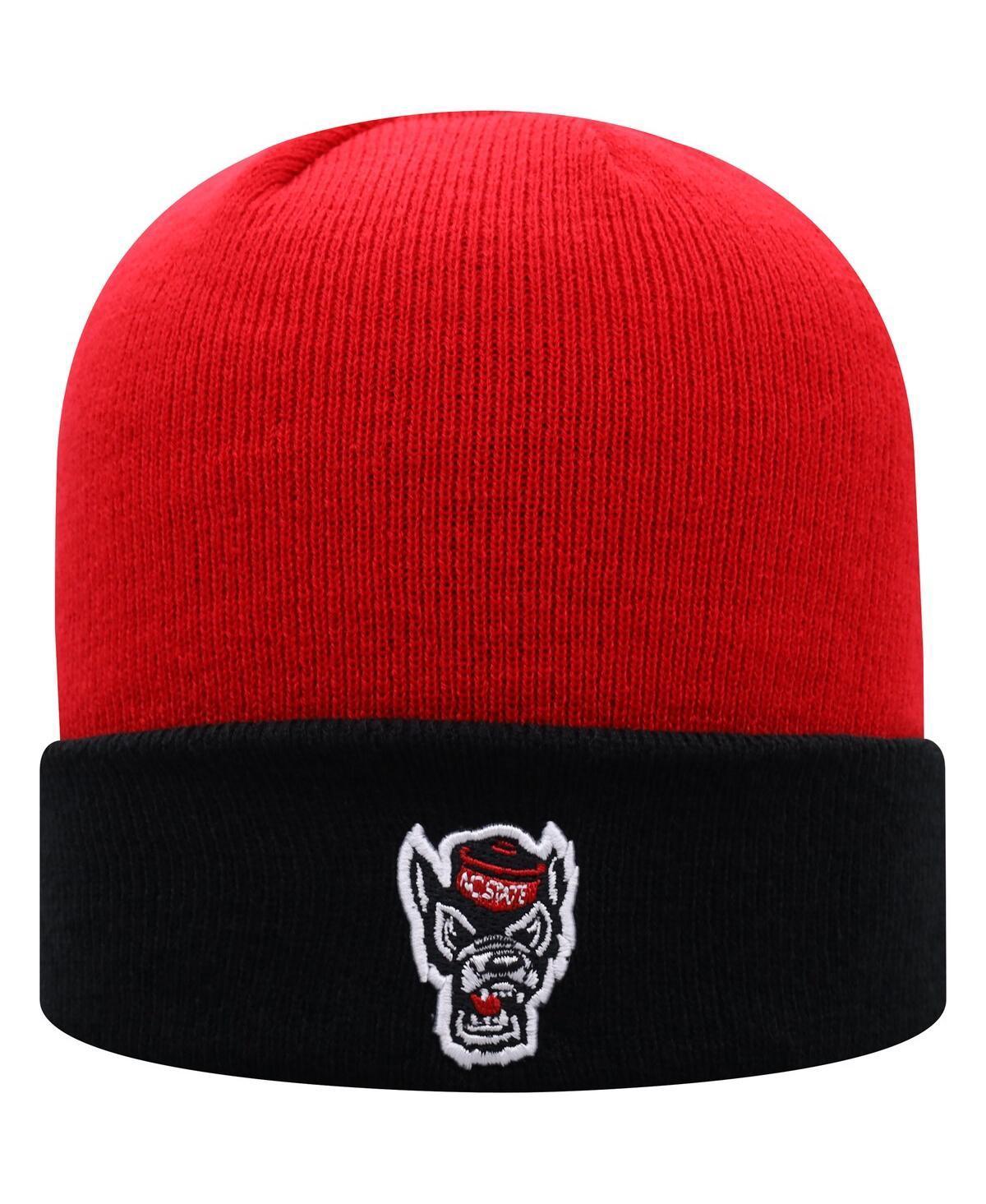 Mens Red and Black Nc State Wolfpack Core 2-Tone Cuffed Knit Hat - Red Product Image