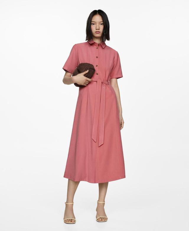 Mango Womens Bow Shirt Dress Product Image