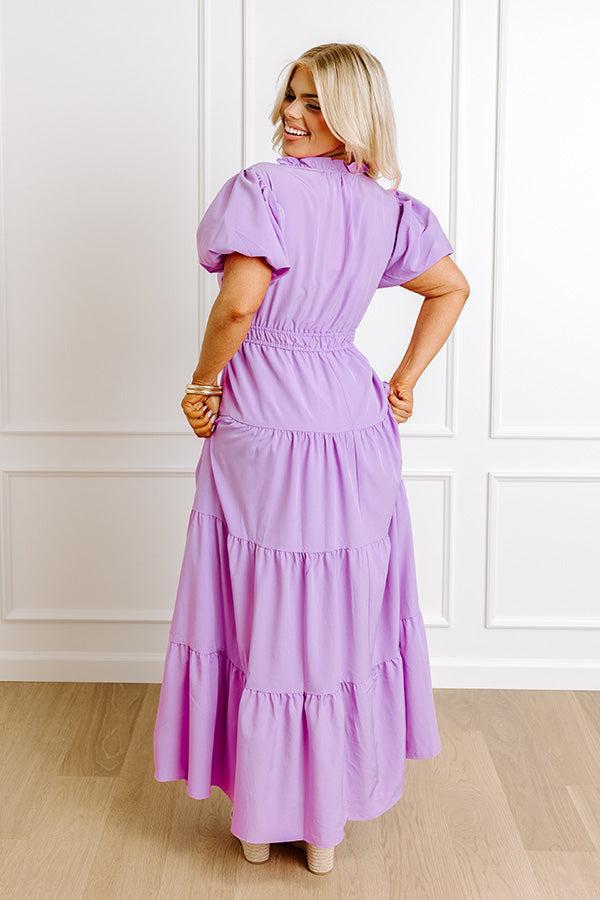 Simply Sweet Maxi Dress in Lavender Curves Product Image