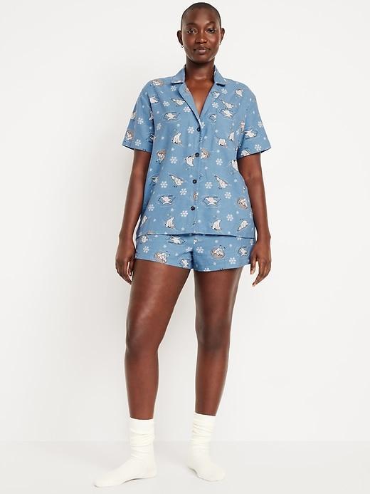 Printed Flannel Pajama Set Product Image