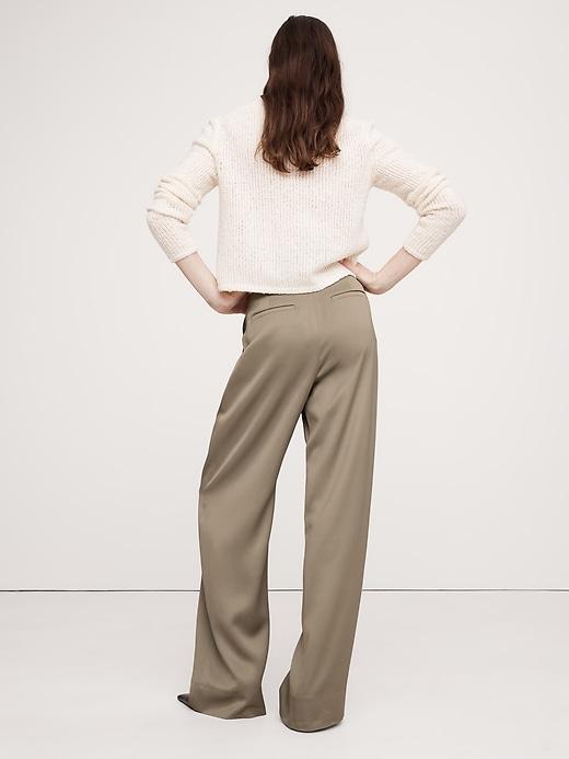 Soho High-Rise Wide-Leg Italian Satin Pant Product Image