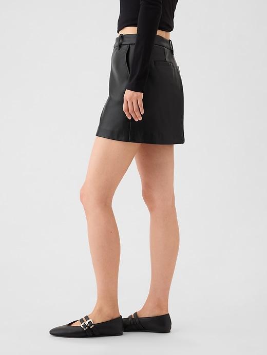 Vegan Leather Mini Skirt Product Image